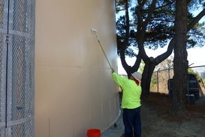 Anti Graffiti Barrier Coating being Applied